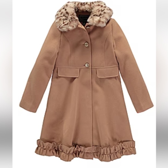 Rothschild Other - NWT Rothschild Big Girls Detachable Faux Fur Ruffle Trim Coat -10/12, 14, 16